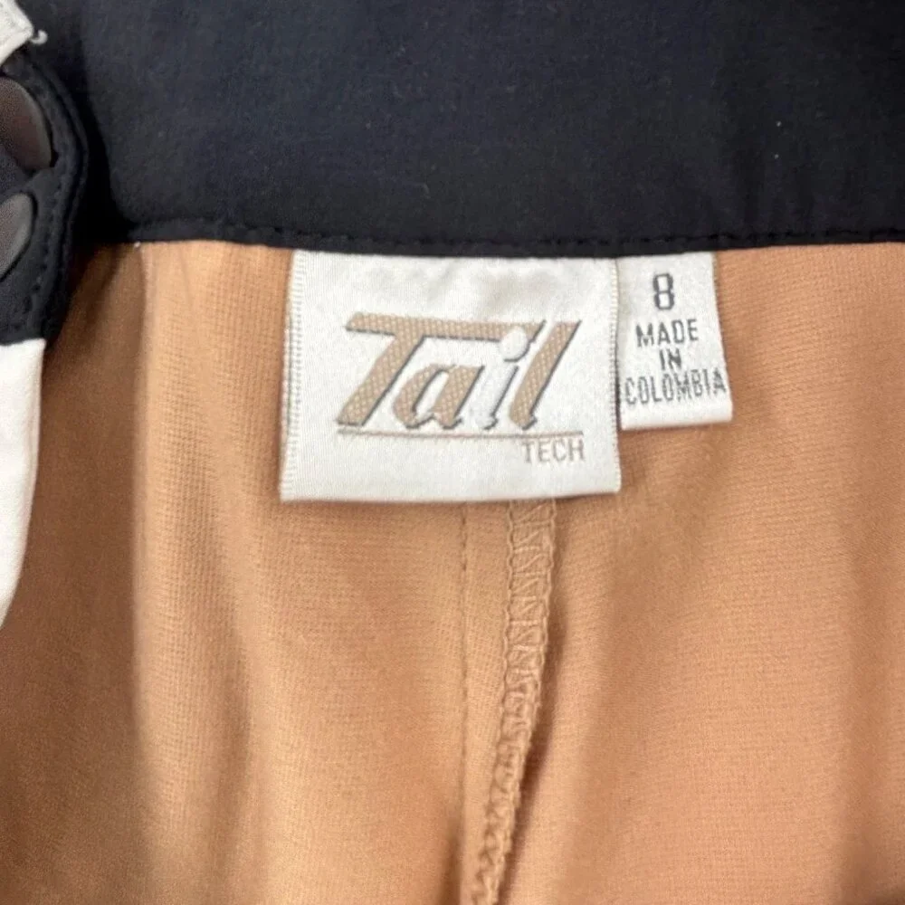 Tail Tech Golf Skort Size 8 White Black Skirt Built In Shorts Pockets‎ Stretch